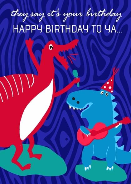 Simply Happy Birthday and Dinosaurs Birthday Card with your own ...