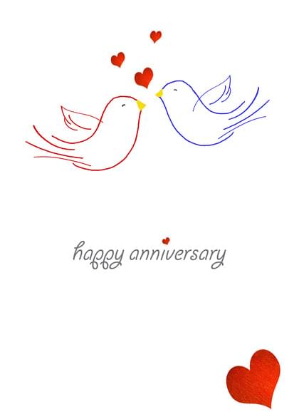 Love Birds Anniversary (Wedding) Card with your own Handwriting. Nadia ...