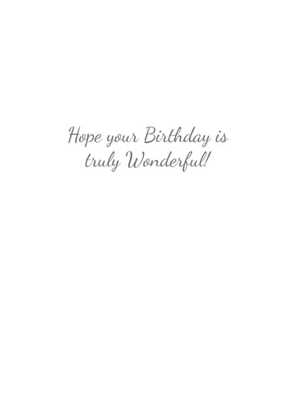 Hope your Birthday is truly Wonderful!