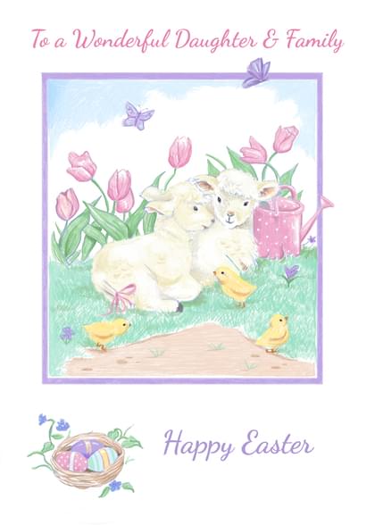 Send this "Chicks and Lambs" Easter card w/ your own handwriting by mail directly from Signed. No need to leave your house. Do it all online for $7.99!