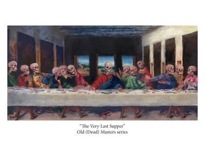 Send this "Last Supper and Skeletons" Greeting card w/ your own handwriting by mail directly from Signed. No need to leave your house. Do it all online for $7.99!