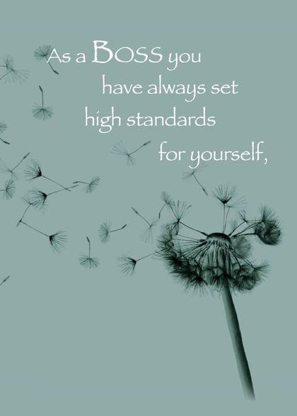 Send this &quot;Dandelions&quot; Boss's Day card w/ your own handwriting by mail directly from Signed. No need to leave your house. Do it all online for $7.99!