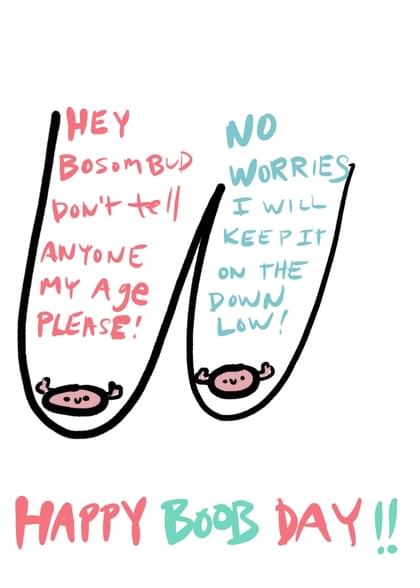 Send this "Boobs and Teasing Birthday" Birthday card w/ your own handwriting by mail directly from Signed. No need to leave your house. Do it all online for $7.99!