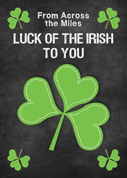 Send this "Clovers" Saint Patrick's Day card w/ your own handwriting by mail directly from Signed. No need to leave your house. Do it all online for $7.99!