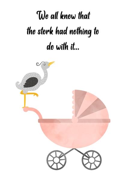Send this "Storks and Strollers" New Baby card w/ your own handwriting by mail directly from Signed. No need to leave your house. Do it all online for $7.99!