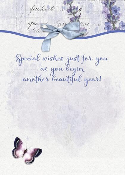 Special wishes just for you as you begin another beautiful year!
