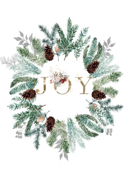 Send this "Wreaths and Pine Trees" Seasons Greetings / Happy Holidays card w/ your own handwriting by mail directly from Signed. No need to leave your house. Do it all online for $7.99!