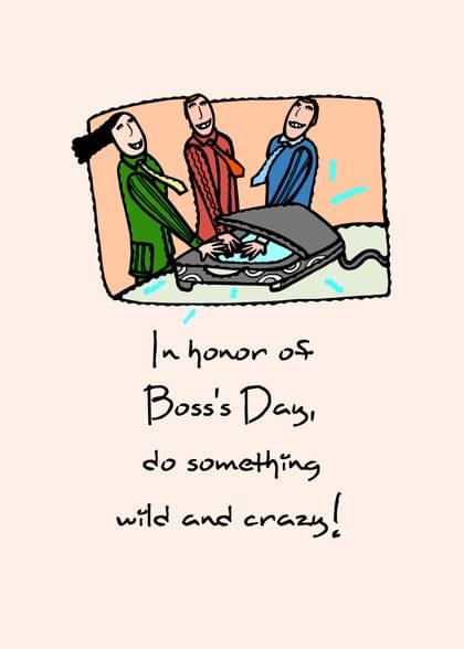 Send this "Office" Boss's Day card w/ your own handwriting by mail directly from Signed. No need to leave your house. Do it all online for $7.99!