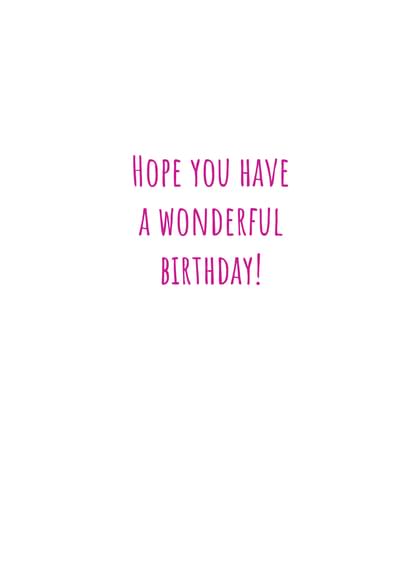 HOPE YOU HAVE A WONDERFUL BIRTHDAY!