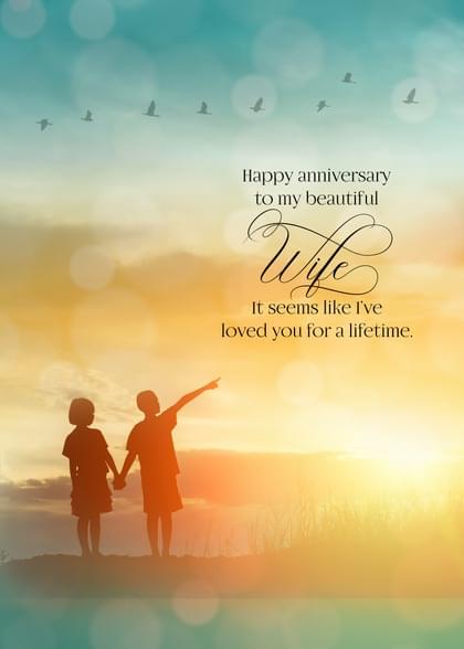 Send this "Sunrise/Sunset" Anniversary (Wedding) card w/ your own handwriting by mail directly from Signed. No need to leave your house. Do it all online for $7.99!