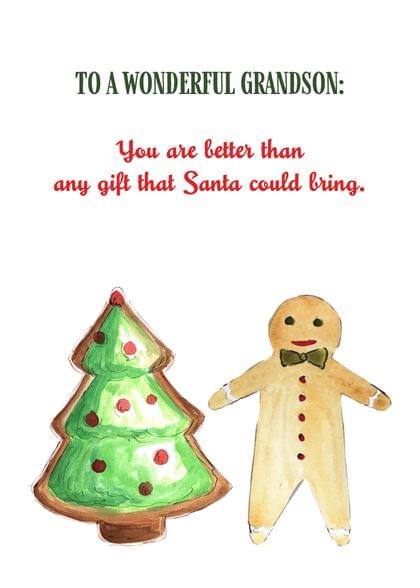 Send this "Cookies and Gingerbread Man" Christmas card w/ your own handwriting by mail directly from Signed. No need to leave your house. Do it all online for $7.99!