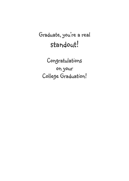 Giraffes Graduation (College) Card with your own Handwriting. Stella Jane  Cards for Signed - Card No. 21697