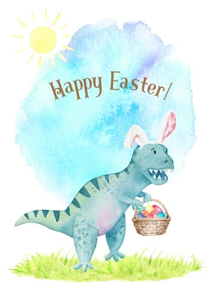 Send this "Dinosaurs" Easter card w/ your own handwriting by mail directly from Signed. No need to leave your house. Do it all online for $7.99!