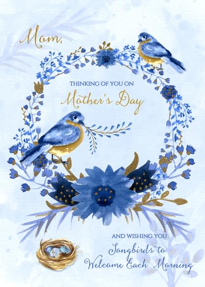 Send this "Birds and Blue" Mother's Day card w/ your own handwriting by mail directly from Signed. No need to leave your house. Do it all online for $7.99!
