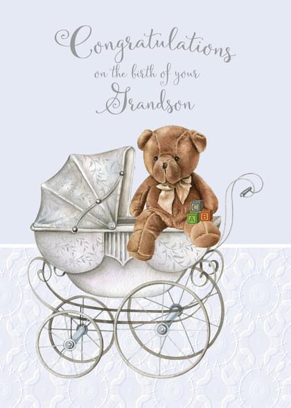 Send this "Teddy Bears" New Baby card w/ your own handwriting by mail directly from Signed. No need to leave your house. Do it all online for $7.99!