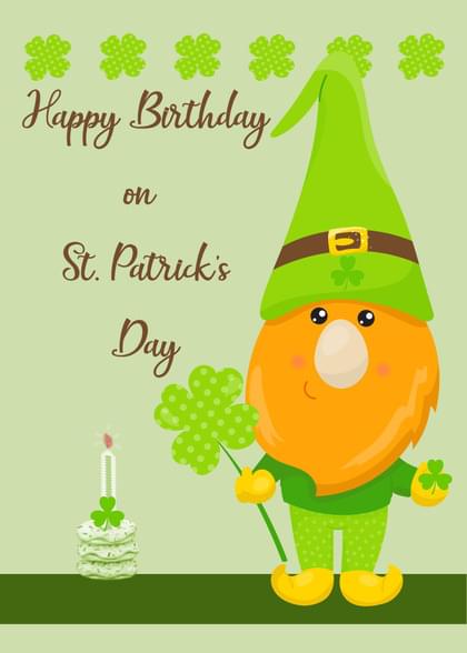 Happy Birthday on St. Patrick's Day