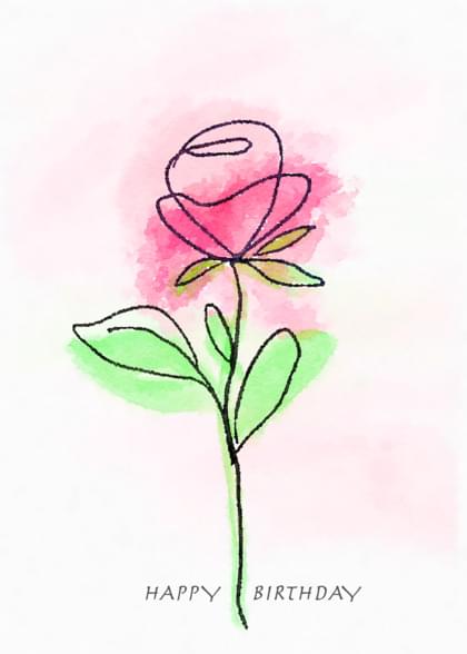 Send this &quot;Roses&quot; Birthday card w/ your own handwriting by mail directly from Signed. No need to leave your house. Do it all online for $7.99!