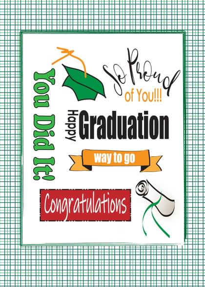 Send this "Graduation Caps and Diplomas" Graduation (Any) card w/ your own handwriting by mail directly from Signed. No need to leave your house. Do it all online for $7.99!