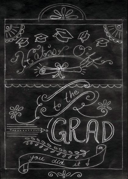 Send this "Chalkboards and Graduation Caps" Graduation (Any) card w/ your own handwriting by mail directly from Signed. No need to leave your house. Do it all online for $7.99!