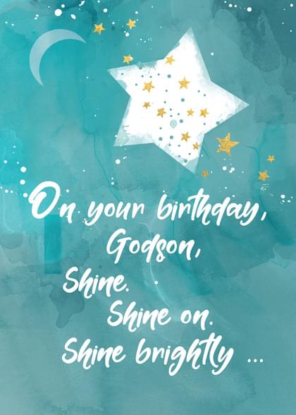 On your birthday, Godson Shine. Shine on. Shine brightly ...