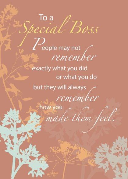 Send this Boss's Day card w/ your own handwriting by mail directly from Signed. No need to leave your house. Do it all online for $7.99!
