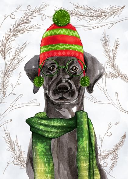 Send this &quot;Snow and Glasses (Eyeglasses)&quot; Seasons Greetings / Happy Holidays card w/ your own handwriting by mail directly from Signed. No need to leave your house. Do it all online for $7.99!