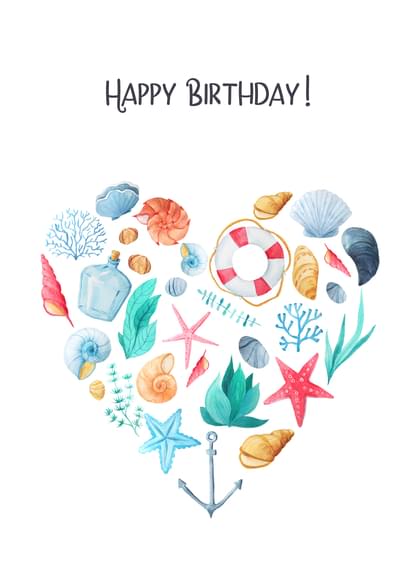 Simply Happy Birthday and Hearts Birthday Card with your own ...