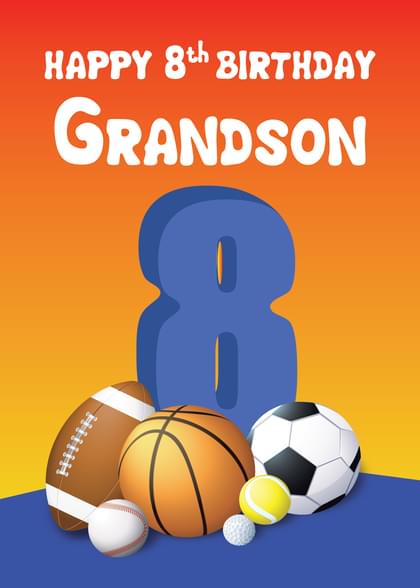 Send this &quot;Sports and Praising Birthday&quot; Birthday card w/ your own handwriting by mail directly from Signed. No need to leave your house. Do it all online for $7.99!