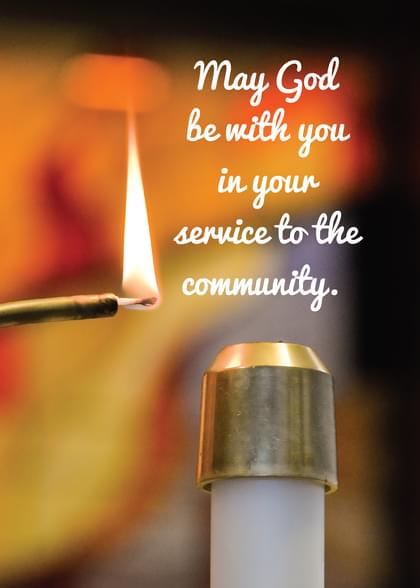 Candles Thank You For Your Service Card with your own Handwriting ...
