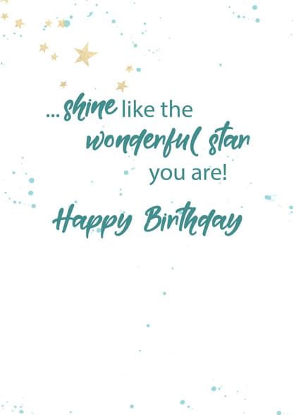 . shine like the wonderful star you are! Happy Birthday