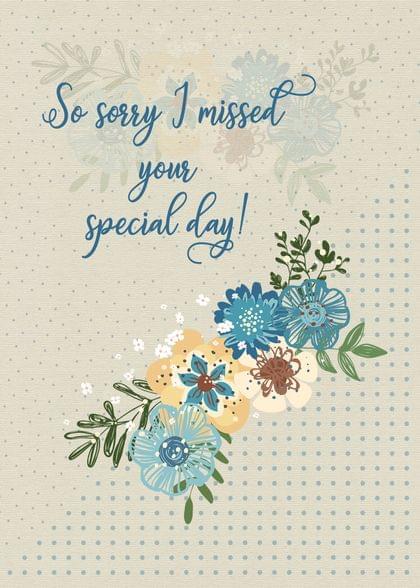 Send this &quot;Flowers and Praising Birthday&quot; Birthday (Belated) card w/ your own handwriting by mail directly from Signed. No need to leave your house. Do it all online for $7.99!