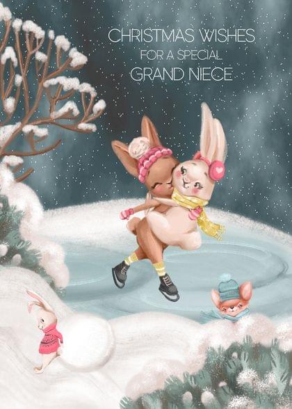 Send this "Bunnies and Ice Skating" Christmas card w/ your own handwriting by mail directly from Signed. No need to leave your house. Do it all online for $7.99!