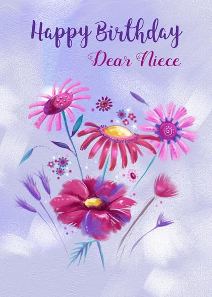 Send this &quot;Flowers and Best Wishes Birthday&quot; Birthday card w/ your own handwriting by mail directly from Signed. No need to leave your house. Do it all online for $7.99!