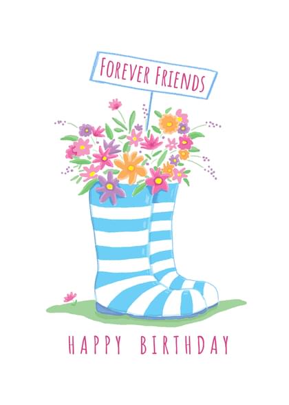 Send this &quot;Gardening and Boots&quot; Birthday card w/ your own handwriting by mail directly from Signed. No need to leave your house. Do it all online for $7.99!