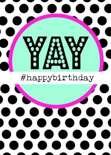 Send this &quot;Simply Happy Birthday&quot; Birthday card w/ your own handwriting by mail directly from Signed. No need to leave your house. Do it all online for $7.99!