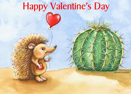 Send this "Hedgehogs and Cactus" Valentine's Day card w/ your own handwriting by mail directly from Signed. No need to leave your house. Do it all online for $7.99!