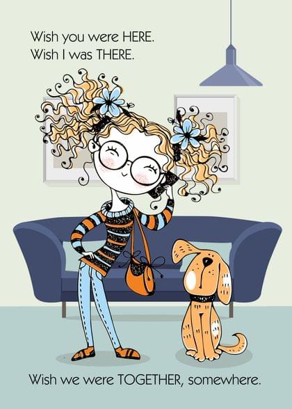 Send this "Girly and Cute" Missing You card w/ your own handwriting by mail directly from Signed. No need to leave your house. Do it all online for $7.99!