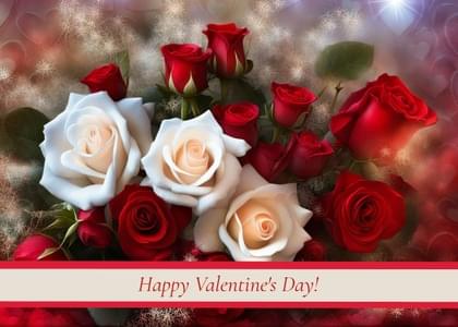 Send this &quot;Roses&quot; Valentine's Day card w/ your own handwriting by mail directly from Signed. No need to leave your house. Do it all online for $7.99!