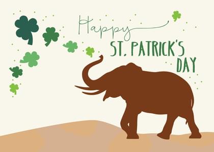 Elephants and Hearts Saint Patrick's Day Card with your own Handwriting ...