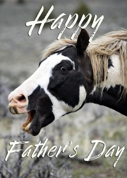 Horses and Simply Happy Birthday Father's Day Card with your own ...