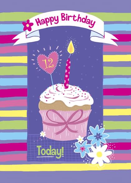 Send this &quot;Cupcakes&quot; Birthday card w/ your own handwriting by mail directly from Signed. No need to leave your house. Do it all online for $7.99!