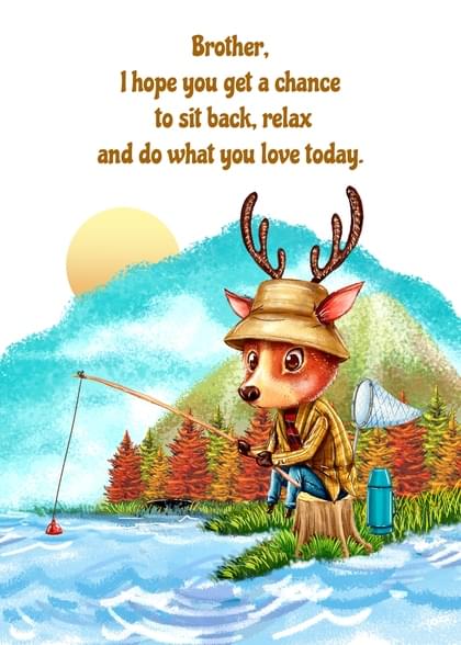 Send this "Fishing and Deer" Father's Day card w/ your own handwriting by mail directly from Signed. No need to leave your house. Do it all online for $7.99!