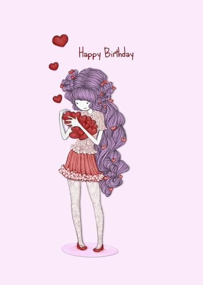 Send this &quot;Hearts and Dress&quot; Birthday card w/ your own handwriting by mail directly from Signed. No need to leave your house. Do it all online for $7.99!