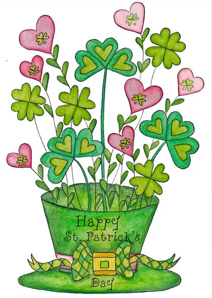 Send this "Hearts and Clovers" Saint Patrick's Day card w/ your own handwriting by mail directly from Signed. No need to leave your house. Do it all online for $7.99!